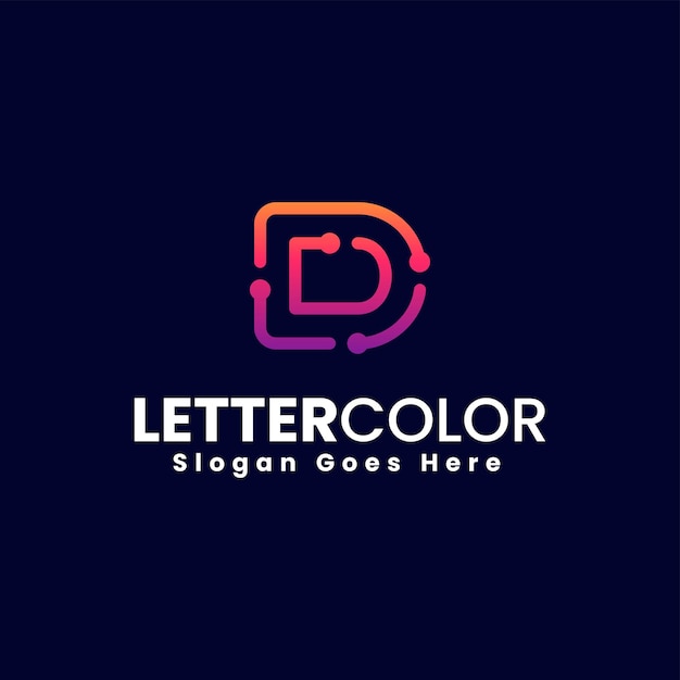 Vector vector logo illustration abstract letter d line shape colorful style