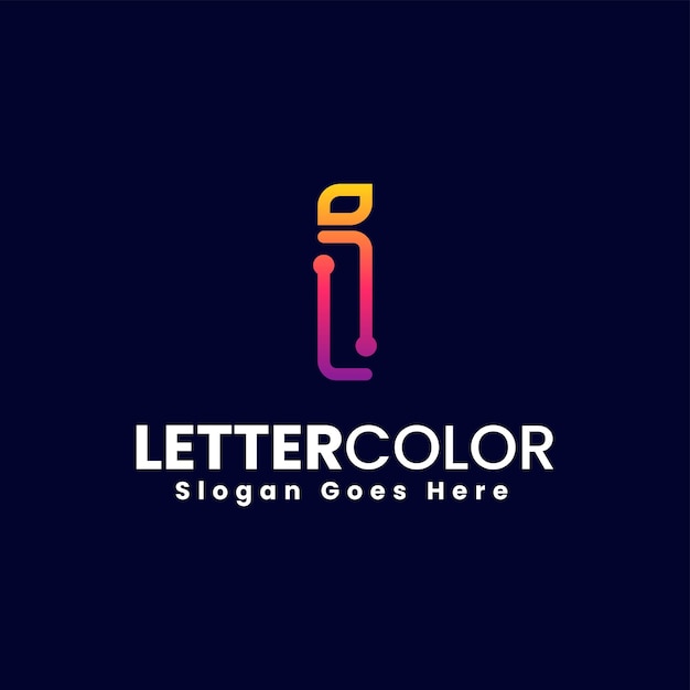 Vector vector logo illustration abstract letter i line shape colorful style