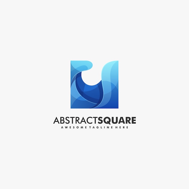 Vector logo illustration abstract square colorful style.