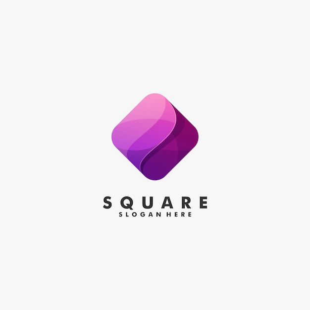 Vector Logo Illustration Abstract Square Gradient Colorful Style.