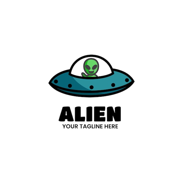 Vector vector logo illustration alien mascot cartoon style