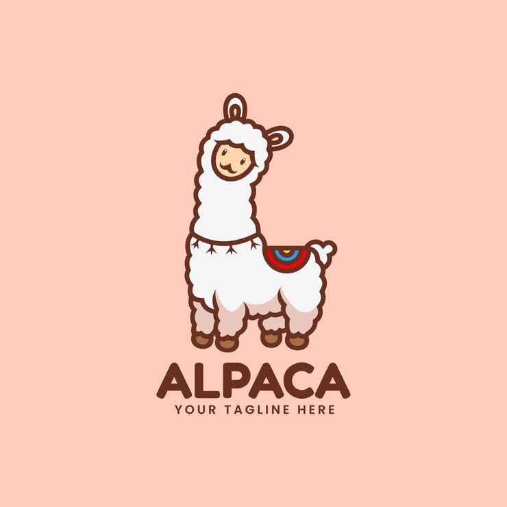 Vector 벡터 로고 그림 알파카 마스코트 만화 스타일