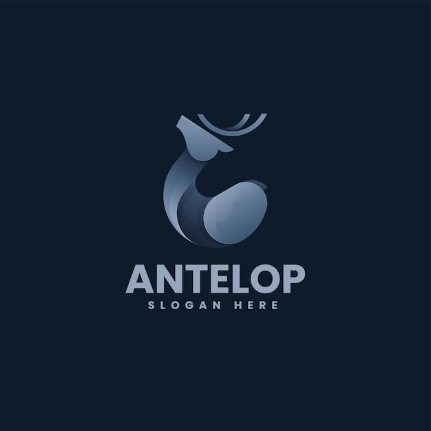 Vector logo illustrazione antilope gradiente stile colorato