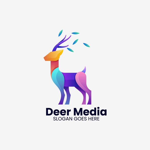 vector logo illustration antelope gradient colorful style