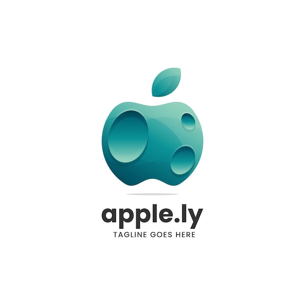 Vector logo illustration apple gradient colorful style