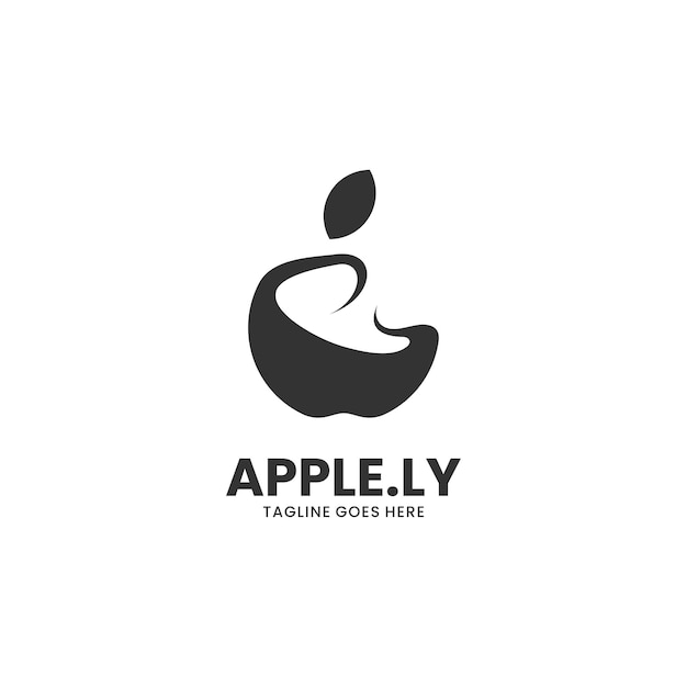 Vector logo illustration apple silhouette style