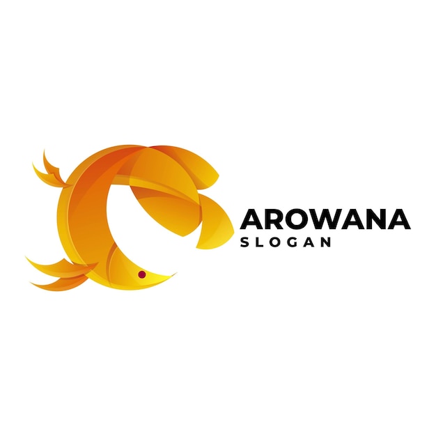 Векторный логотип иллюстрации Arowana Gradient Colorful Style.