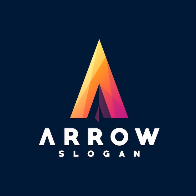 Vector Logo Illustration Arrow Gradient Colorful Style