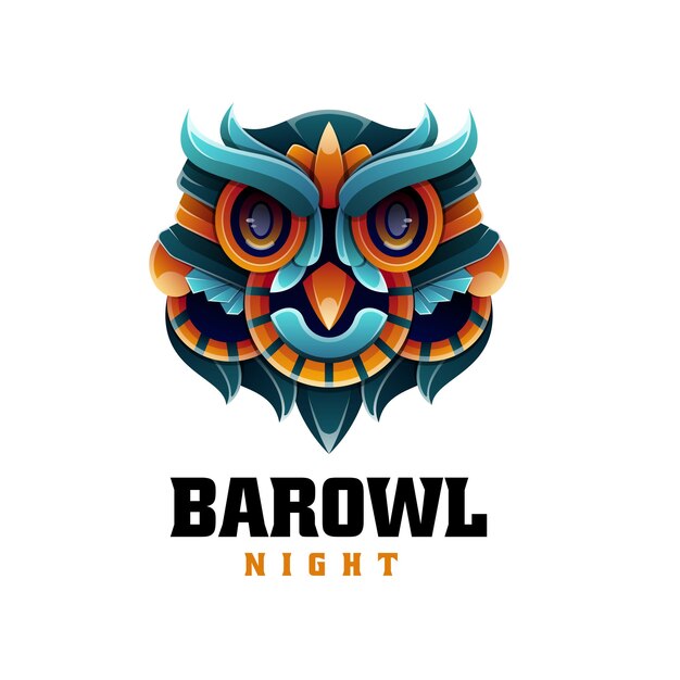 ベクトルのロゴ イラスト Barowl グラデーション カラフルなスタイル