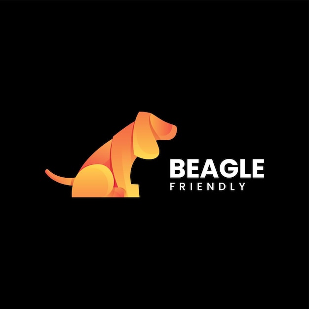 Vector Logo Illustration Beagle Gradient Colorful Style