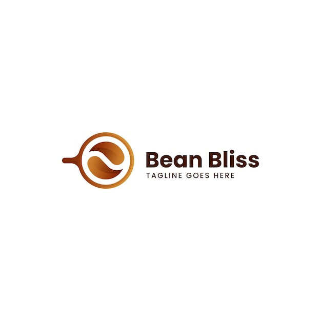 Vector logo illustration bean bliss gradient colorful style