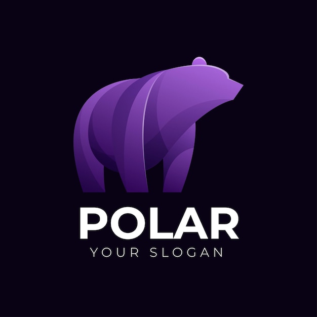 Vector logo illustration bear gradient colorful style Premium Vector