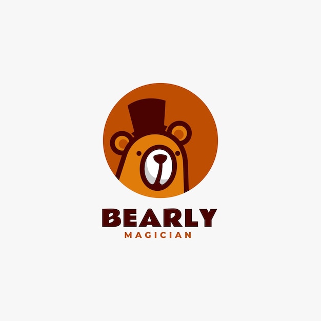 Vector logo illustration bear mascot cartoon style