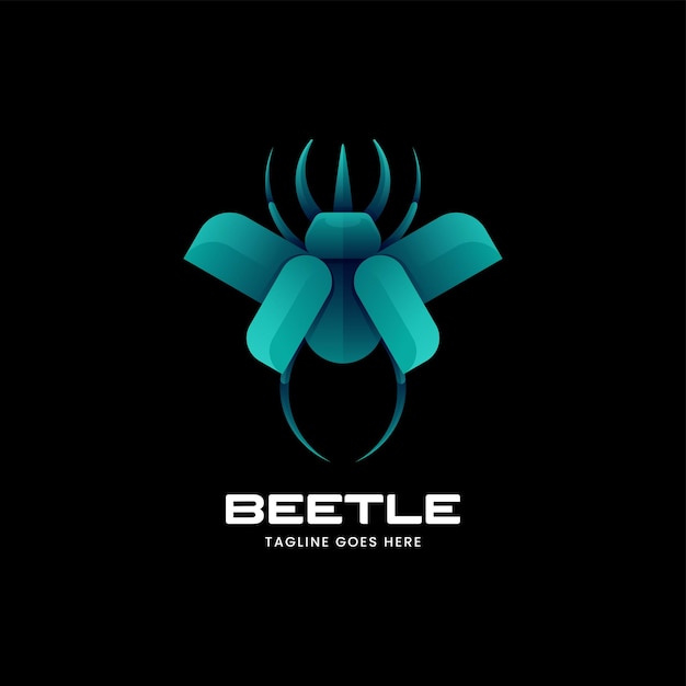 Vector Logo Illustration Beetle Gradient Colorful Style