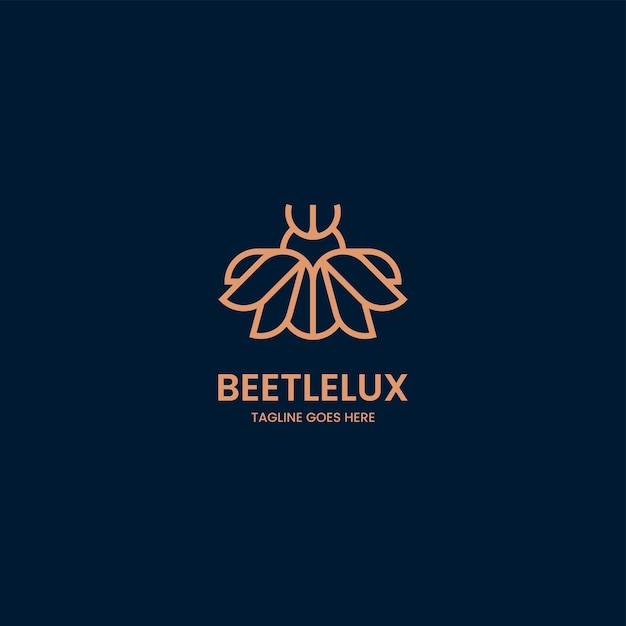 Illustrazione del logo vettoriale beetle line art style