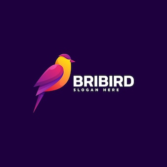 Illustrazione del logo vettoriale stile colorato con gradiente di uccello
