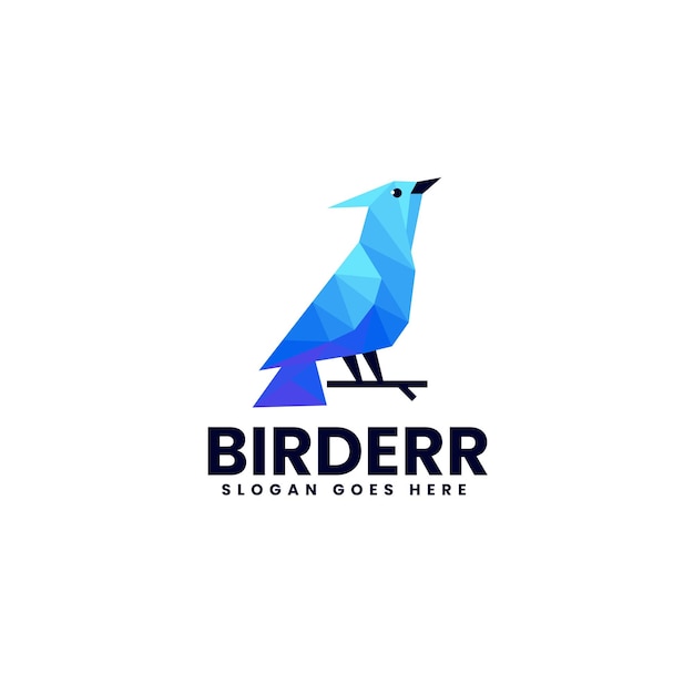 Illustrazione del logo vettoriale bird low poly style