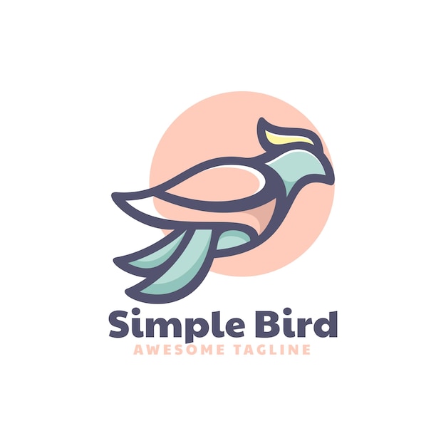 Векторный логотип Иллюстрация Птица Простой стиль талисмана.