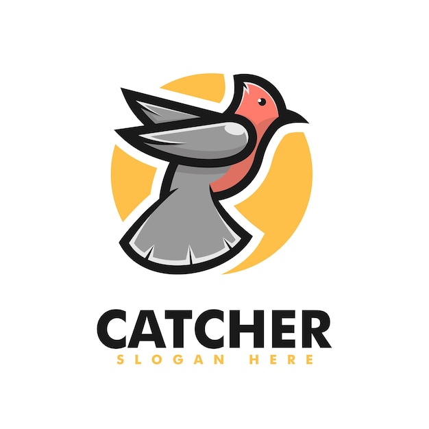 Vector Logo Illustration Bird Simple Mascot Style