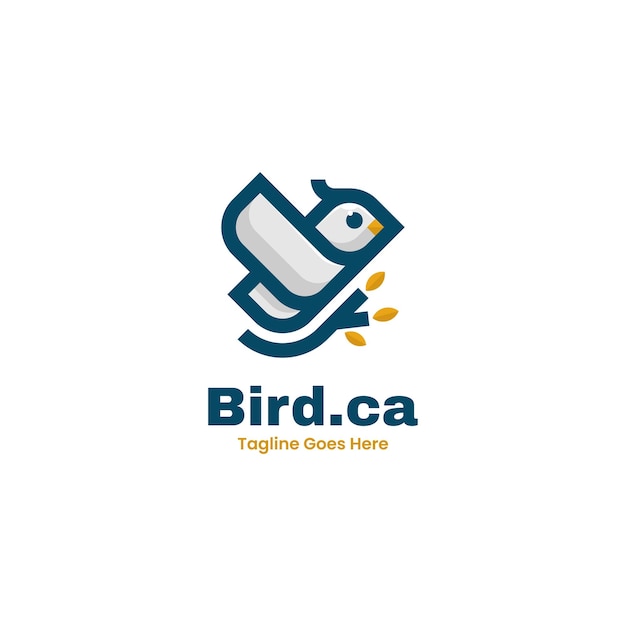 Vector logo illustration bird simple mascot style