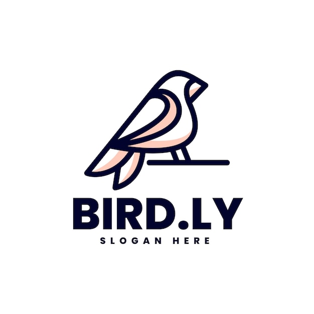 Vector Logo Illustration Bird Simple Mascot Style