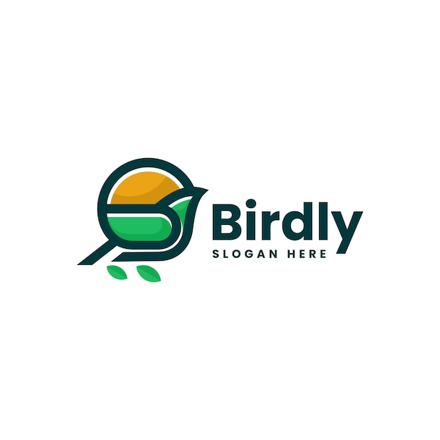 Vector Logo Illustration Bird Simple Mascot Style