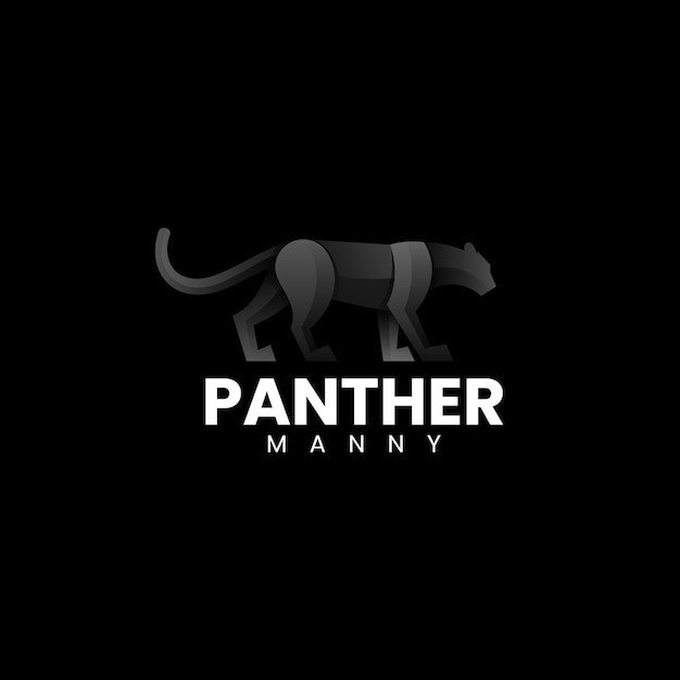 Vector Logo Illustration Black Panther Gradient Colorful Style