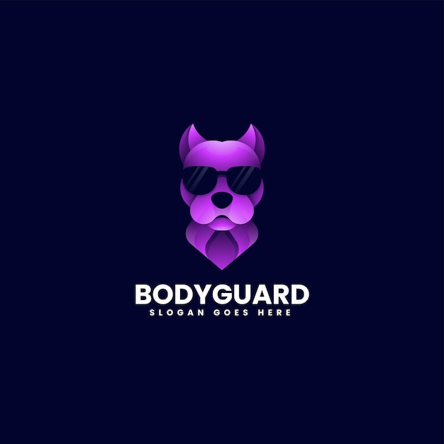 Vector Logo Illustration Bodyguard Gradient Colorful Style