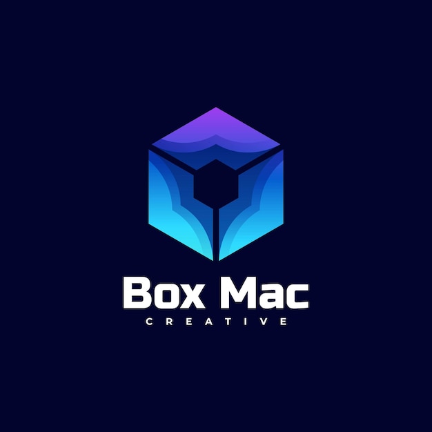 Vector logo illustration box gradient colorful style