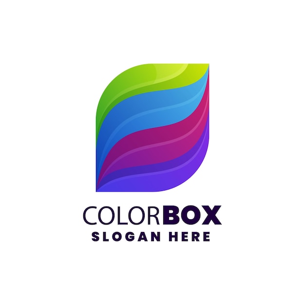 Vector logo illustration box gradient colorful style