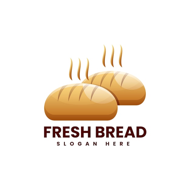 Vector Logo Illustration Bread Gradient Colorful Style