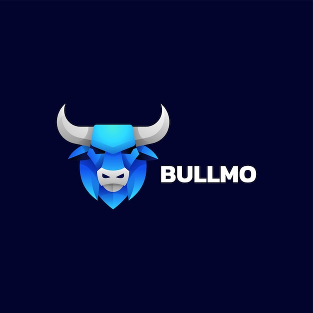 Векторный логотип иллюстрация bull gradient colorful style.