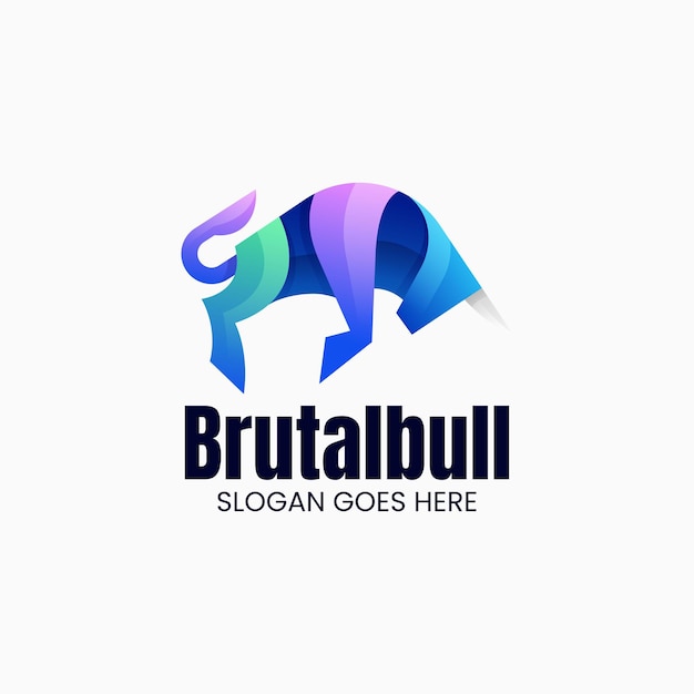 Вектор Векторная иллюстрация логотипа bull gradient colorful style