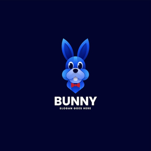 Vector Logo Illustration Bunny Gradient Colorful Style