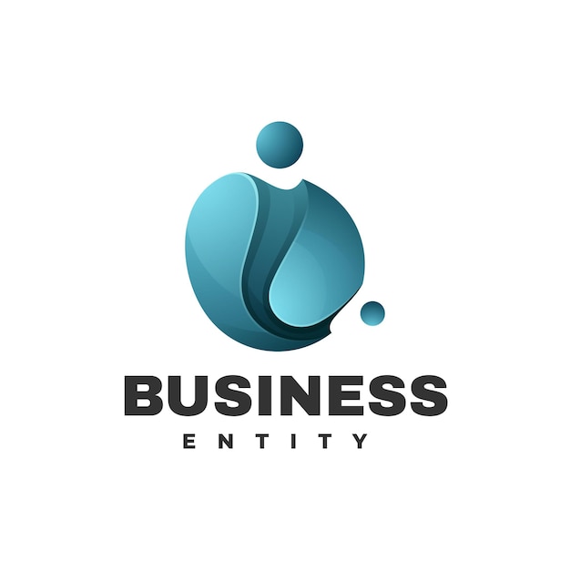 Векторная иллюстрация логотипа бизнесе градиентом красочный стиль