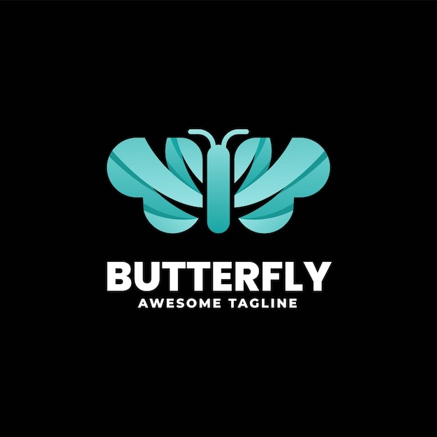 Vector vector logo illustration butterfly gradient colorful style premium