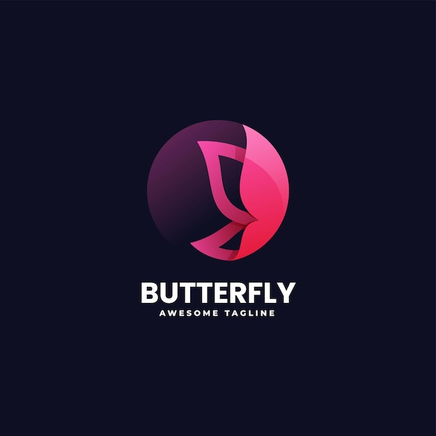 Vector logo illustration butterfly gradient colorful style