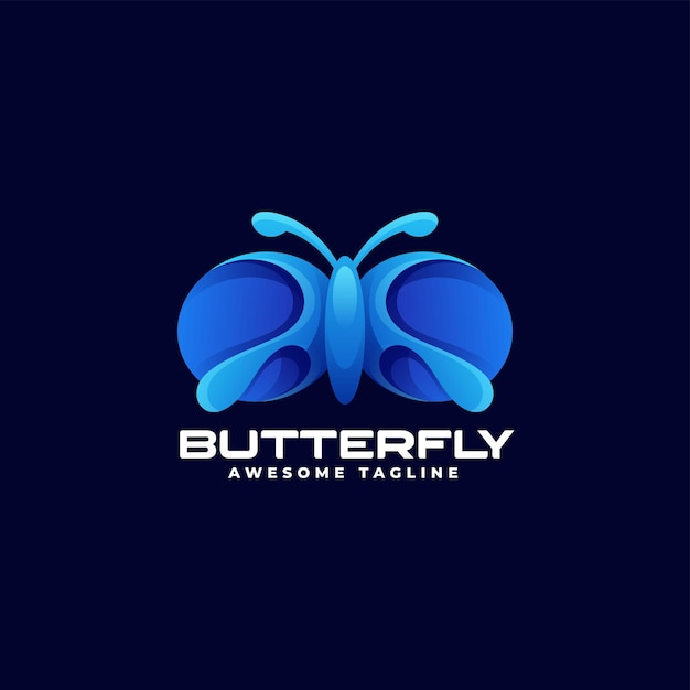 Vector Logo Illustration Butterfly Gradient Colorful Style