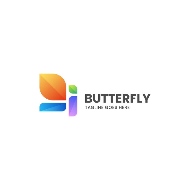 Vector Logo Illustration Butterfly Gradient Colorful Style