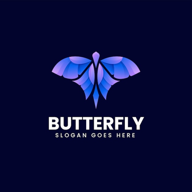 Vector Logo Illustration Butterfly Gradient Colorful Style