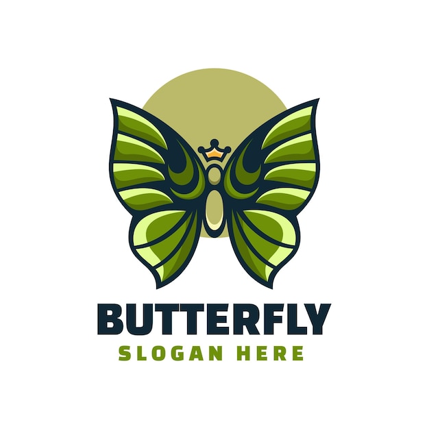 Vector Logo Illustration Butterfly Simple Mascot Style