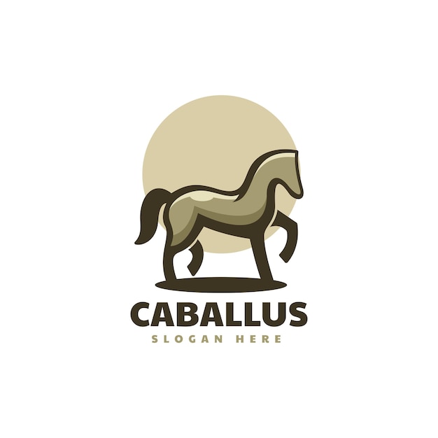 Illustrazione di logo di vettore stile semplice della mascotte di caballus