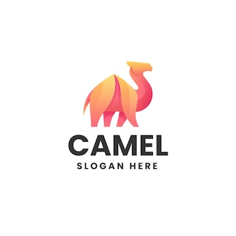 Illustrazione di logo di vettore stile variopinto di gradiente del cammello
