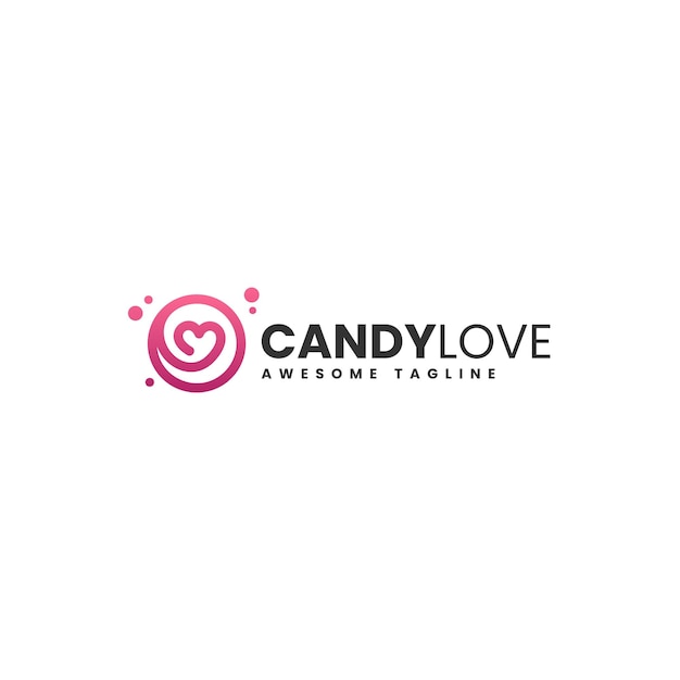 Vector Logo Illustration Candy Love Gradient Colorful Style