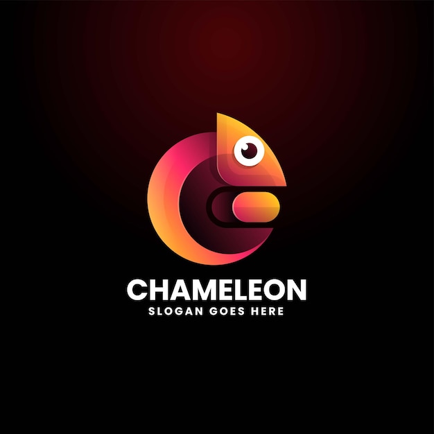 Vector logo illustration chameleon gradient colorful style