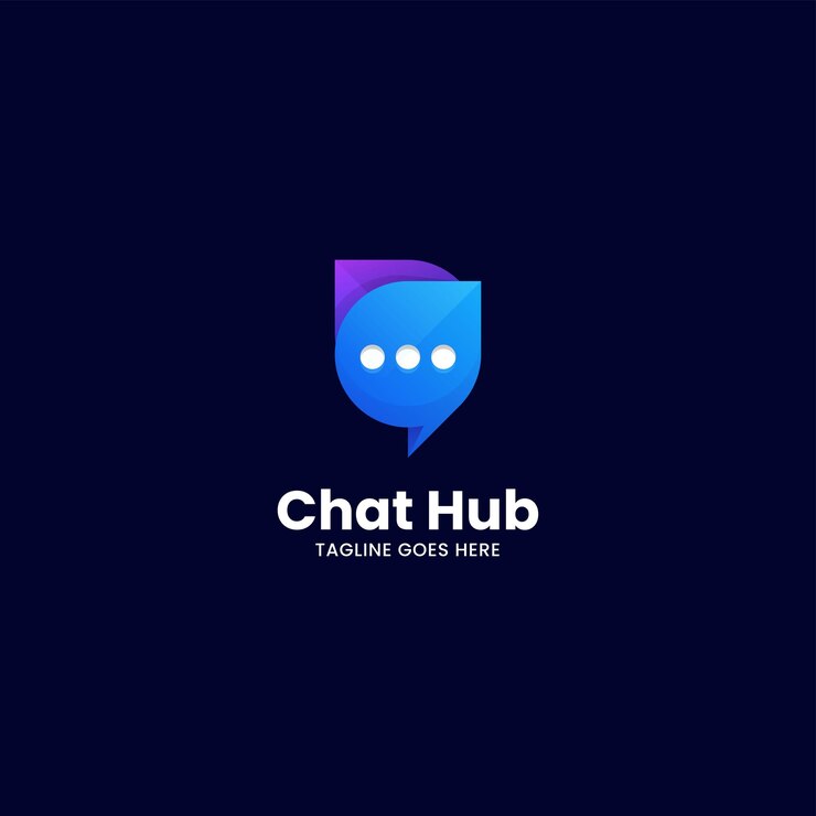 Vector vector logo illustration chat hub gradient colorful style