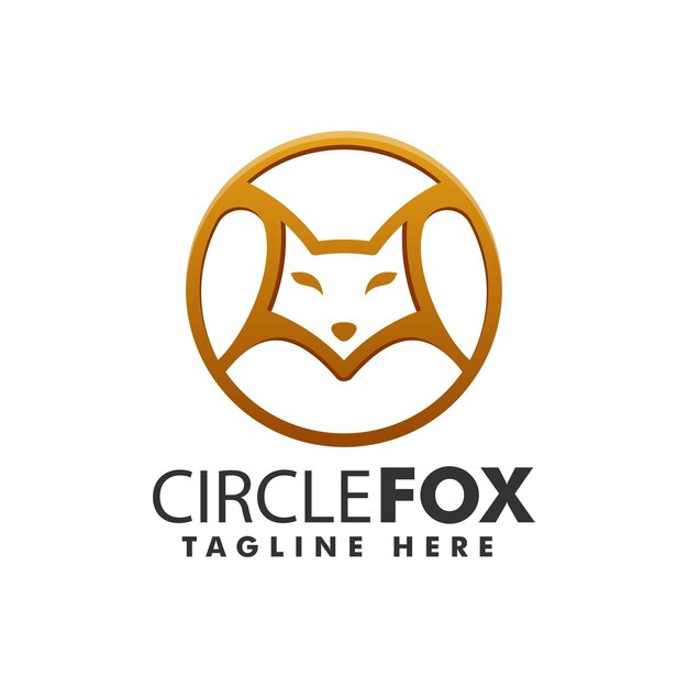 Illustrazione del logo vettoriale circle fox line art style