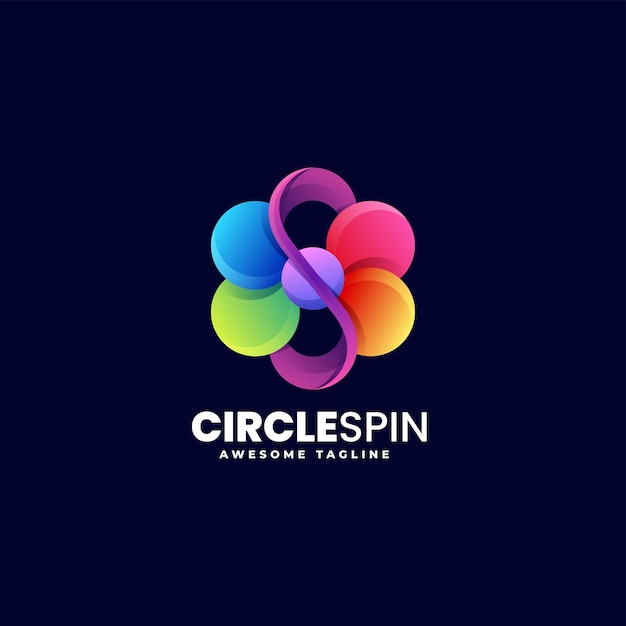 Vector logo illustration circle spinner gradient colorful style