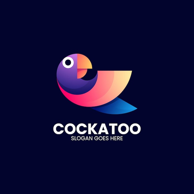 Vector logo illustration cockatoo gradient colorful style