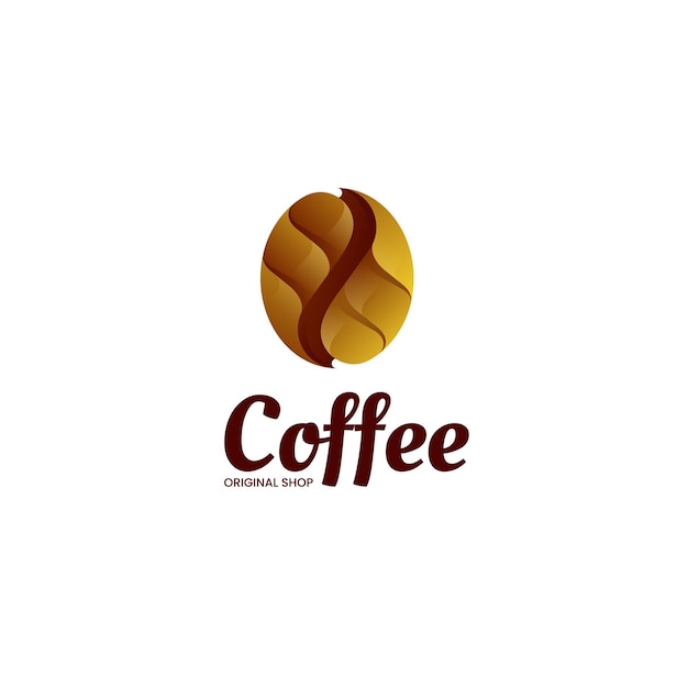 Illustrazione di logo di vettore stile variopinto di gradiente del caffè